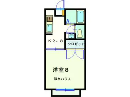 プラージュ(1K/1階)の間取り写真