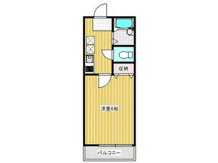 カレッジハウス14(1K/2階)の間取り写真