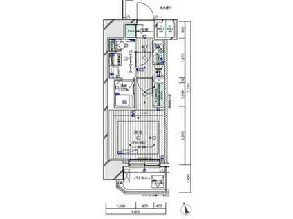 メインステージ川崎クロシアⅠ(1K/2階)の間取り写真