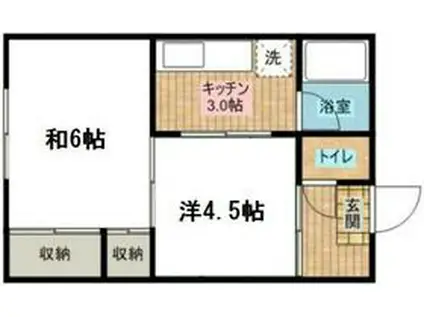 コーポアイ(2K/2階)の間取り写真