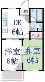ベルテ東金(2DK/1階)の間取り写真