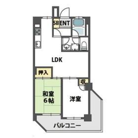 パセオ摂津Ⅰ(2LDK/3階)の間取り写真