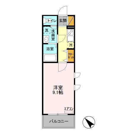 MAGNOLIA COUT Ⅱ(1K/3階)の間取り写真