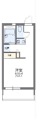 レオパレスマツナミ(1K/1階)の間取り写真