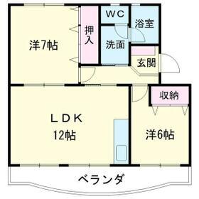 ベルエアー(2LDK/2階)の間取り写真
