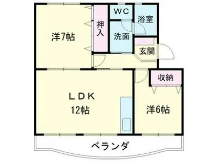 ベルエアー(3DK/2階)の間取り写真