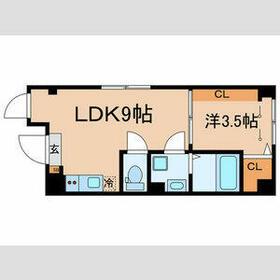 ルミオ王子(1LDK/4階)の間取り写真
