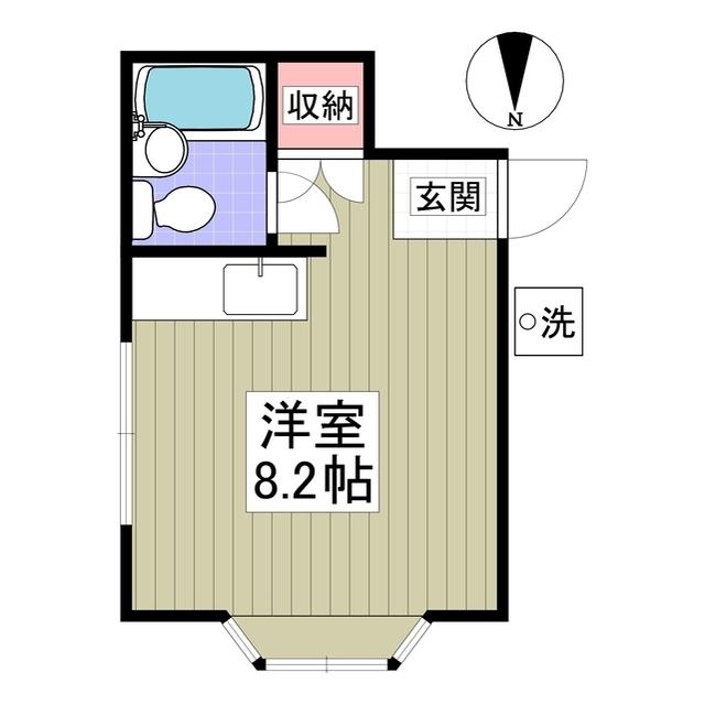 茂原ハイツ(ワンルーム/1階)の間取り写真