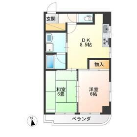 東口ハイツ(2DK/5階)の間取り写真