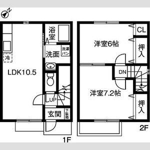 プラッサムコートTI B棟(2LDK)の間取り写真