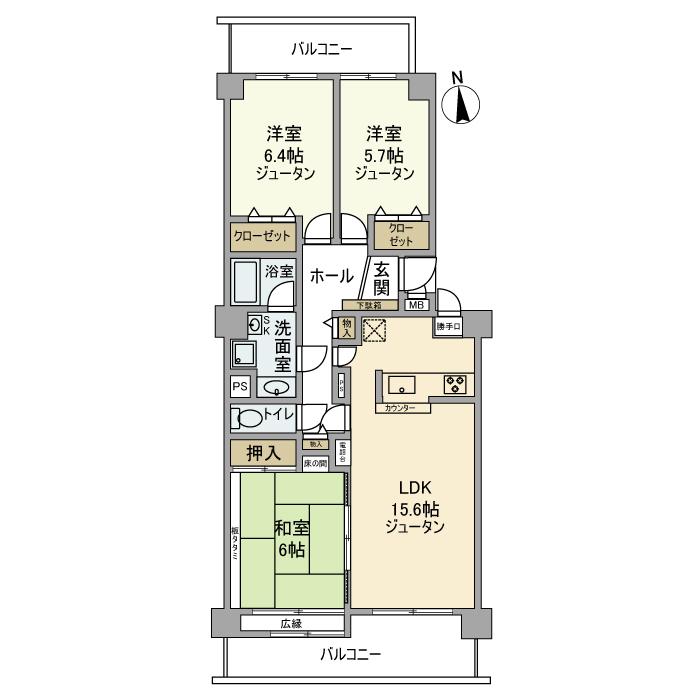 東初石パークホームズ(3LDK/4階)の間取り写真