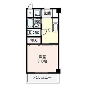 ヴェルドゥール北春日丘 住居(1K/2階)の間取り写真