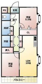 ロイヤルメゾンⅣ(2LDK/5階)の間取り写真