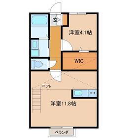 カーム一宮(1LDK/2階)の間取り写真