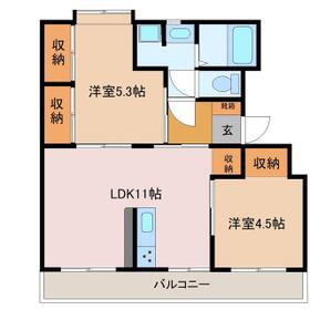 ドリーム佐倉Ⅰ棟(2LDK/1階)の間取り写真