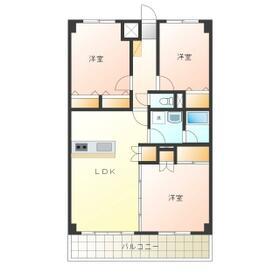 グローバル小山(3LDK/4階)の間取り写真
