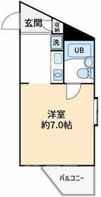 パレドール西国分寺(1K/1階)の間取り写真