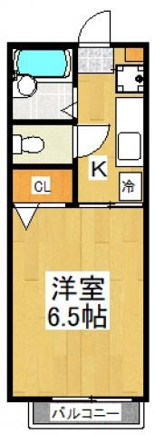 レガシー調布Ⅱ(1K/2階)の間取り写真