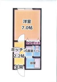 レジデンス木更津(1K/1階)の間取り写真