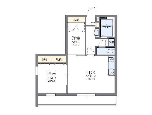レオパレスはなみずき壱番館(1SLDK/2階)の間取り写真