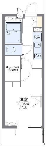 レオパレス中津川Ⅱ(1K/3階)の間取り写真