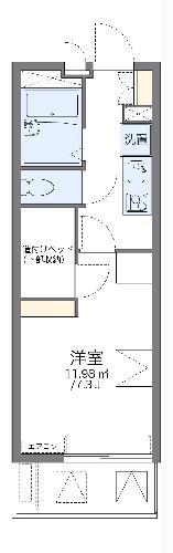 レオパレスグラシアス(1K/2階)の間取り写真
