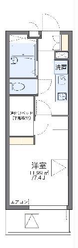 レオパレス丸根(1K/4階)の間取り写真