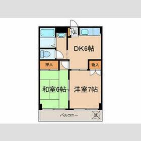 ハイツオトワ(2DK/1階)の間取り写真