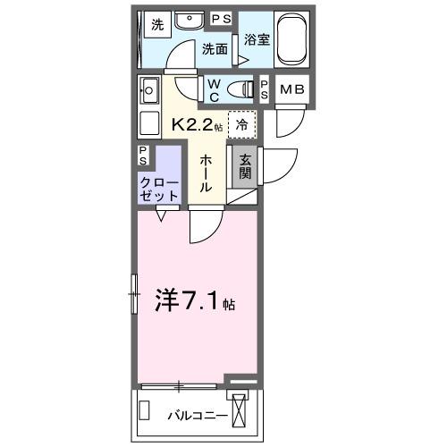 ヒカルサ四日市西浜田(1K/3階)の間取り写真