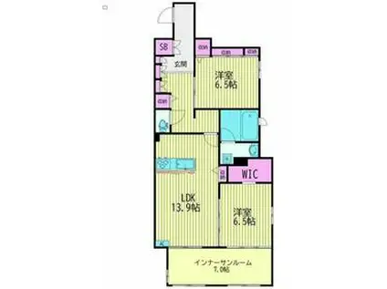 ARVENSE南雪谷(2SLDK/3階)の間取り写真
