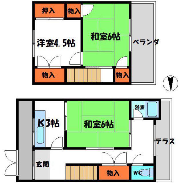 舟田町貸家(3K)の間取り写真