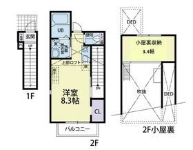CAT COCOA 2-B(ワンルーム/2階)の間取り写真