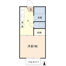 芝グリーンハイツA棟(1K/2階)の間取り写真