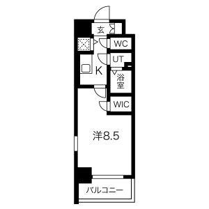 エスプレイス京都ラクナン(1K/4階)の間取り写真