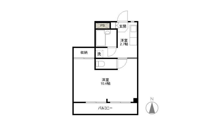 アルバスクエア(1K/4階)の間取り写真