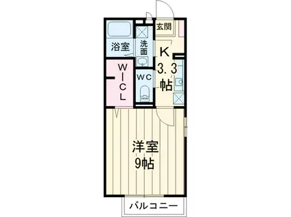 ブルームⅦ(ワンルーム/2階)の間取り写真