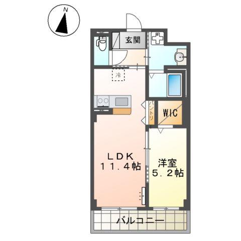 千葉市中央区都町マンション(1LDK/2階)の間取り写真
