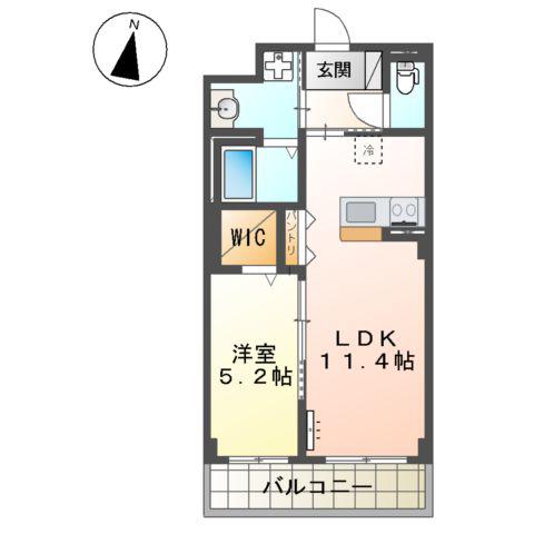 千葉市中央区都町マンション(1LDK/3階)の間取り写真