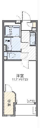 レオネクストラギⅡ(1K/1階)の間取り写真