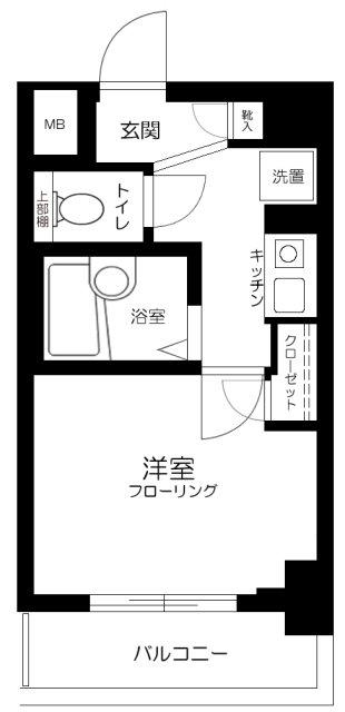 プレール代々木公園(1K/2階)の間取り写真