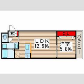 CIEL天王台(1LDK/1階)の間取り写真