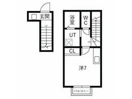 コンフォーティア三里塚(1K/2階)の間取り写真