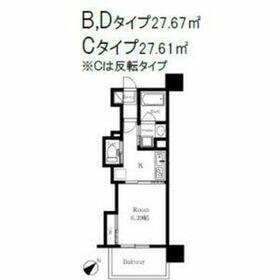 リアライズ清閑町(1K/8階)の間取り写真