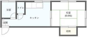 清原荘(1K/2階)の間取り写真