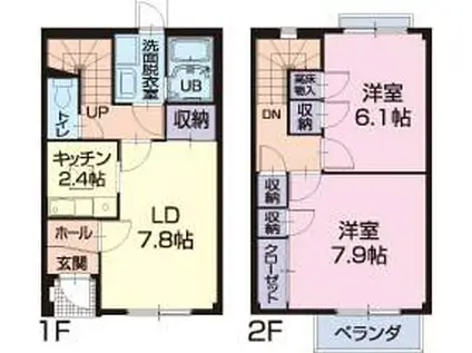 ドミール南山(2LDK)の間取り写真