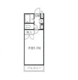 ウィステリアⅡ(1K/1階)の間取り写真