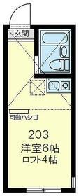 ユナイトさくらブルーム(ワンルーム/2階)の間取り写真