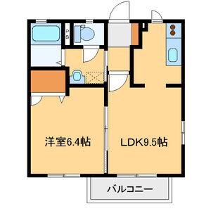 アマンジオA(1LDK/1階)の間取り写真