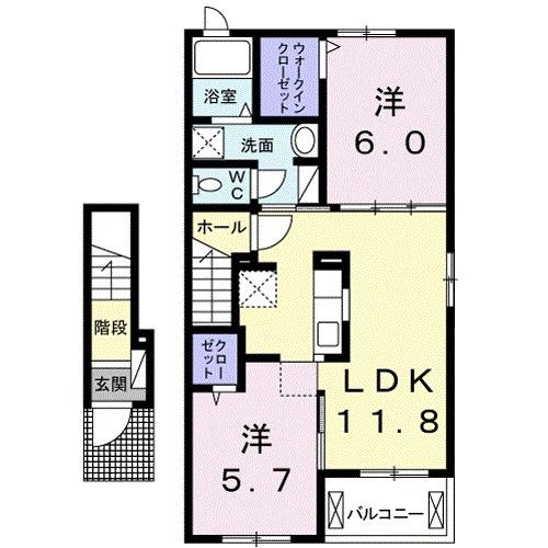サニーコート88(2LDK/2階)の間取り写真