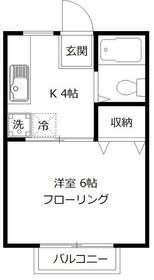 グリーンハイツⅡ(1K/2階)の間取り写真